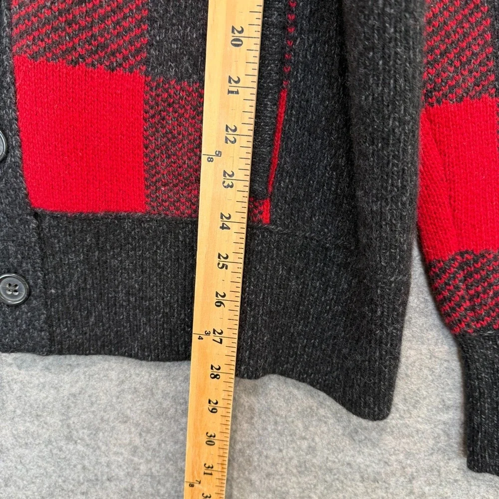 Banana‎ Republic Filpucci Merino Wool Buffalo Plaid Cardigan Mens XL Shawl Heavy